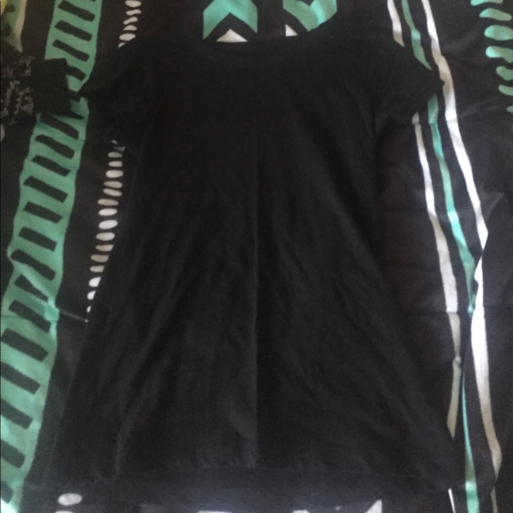 A black short-sleeved T-shirt