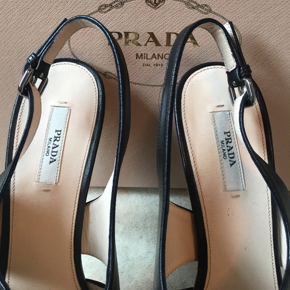 Prada slingback platform leather heel size 40 - Picture 2 of 6