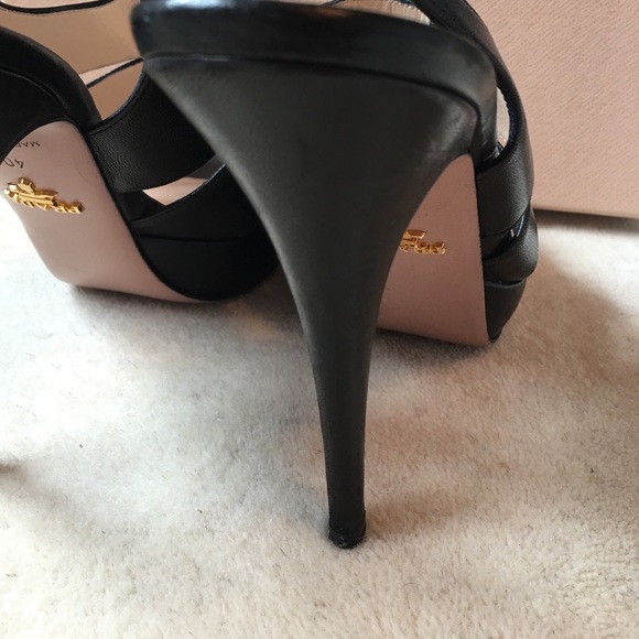 Prada slingback platform leather heel size 40 - Picture 5 of 6
