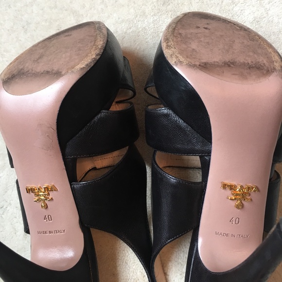 Prada slingback platform leather heel size 40 - Picture 6 of 6
