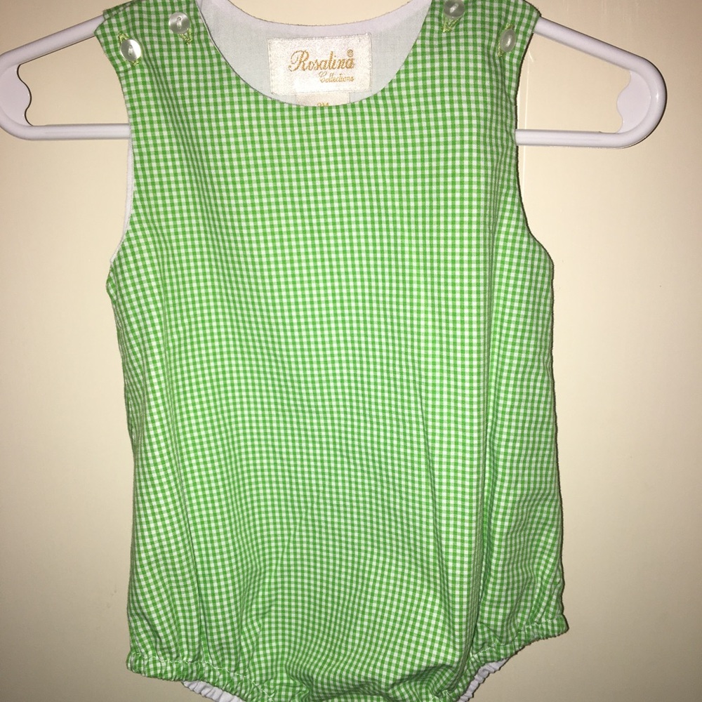 Lime green checked bublble - NWOT