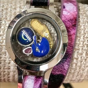 Double wrap locket bracelet stainless steel 25mm