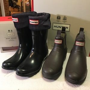Brown ankle lenght Hunter Boots-padded