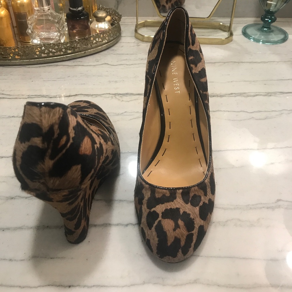 Nine West cheetah print wedge