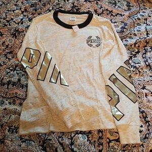 Pink long sleeve campus bling shirt