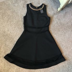 Black cutout skater dress