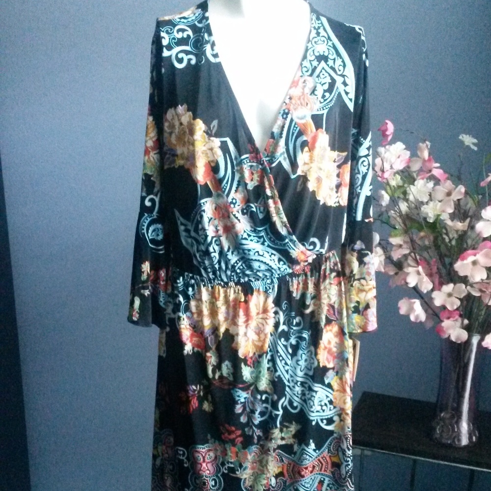 Multi-colored floral dress