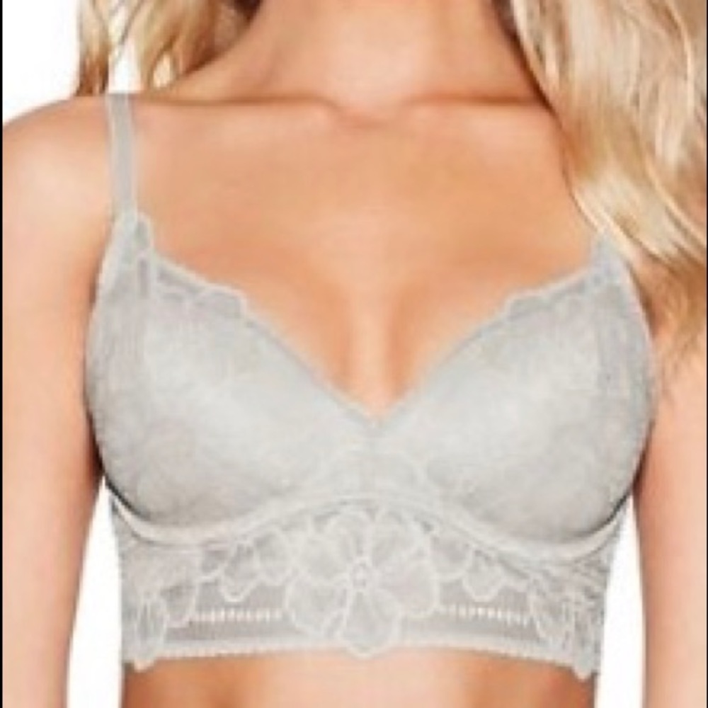 Pink Victoria’s Secret grey lace bralette