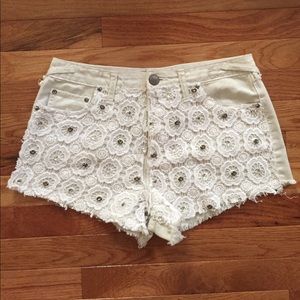 Free People Crochet Gem Shorts