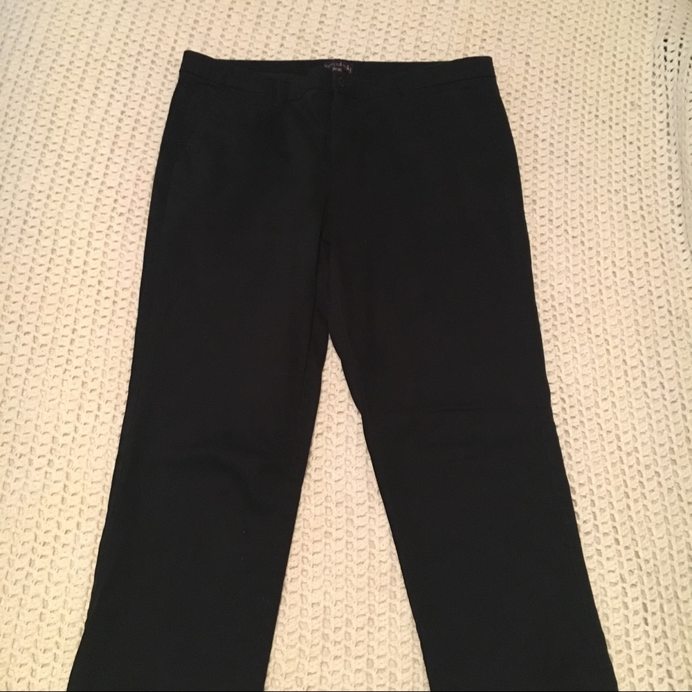 Tall black pants.