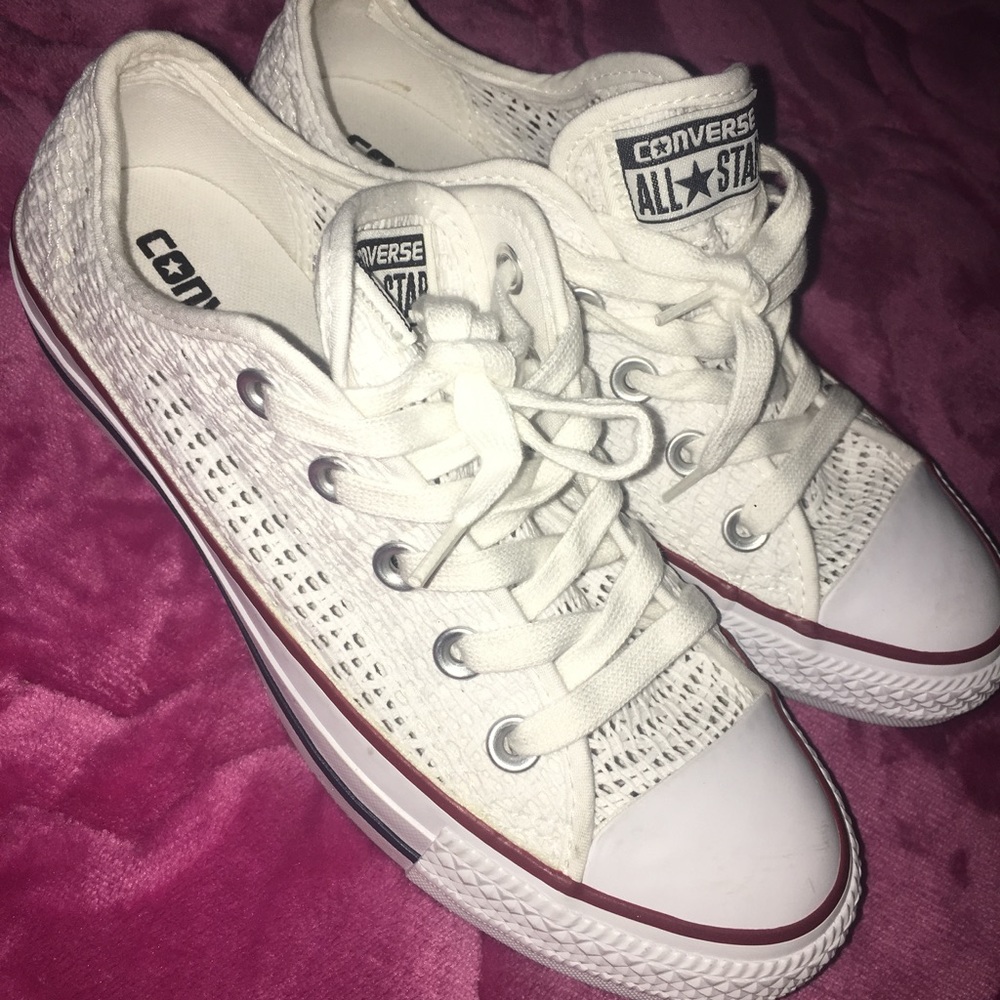 White perforated converse
