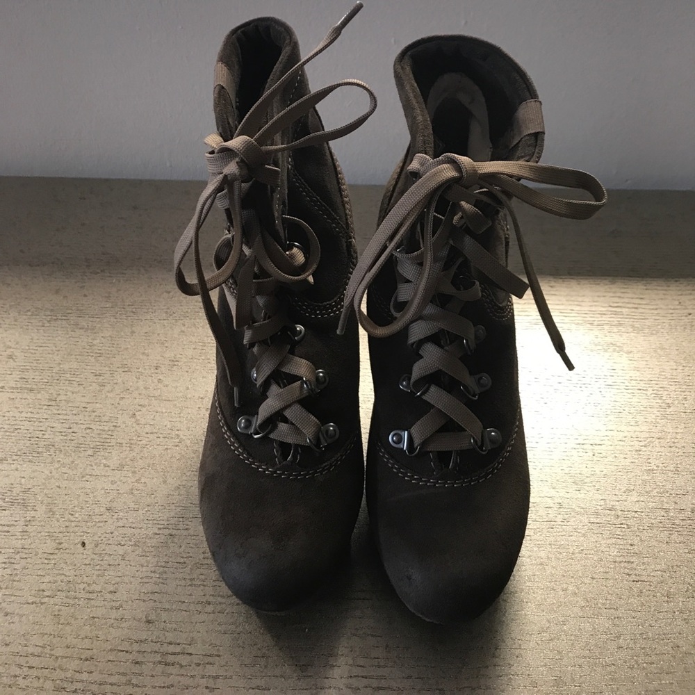 Diesel 4" wedge boots. Size 36.