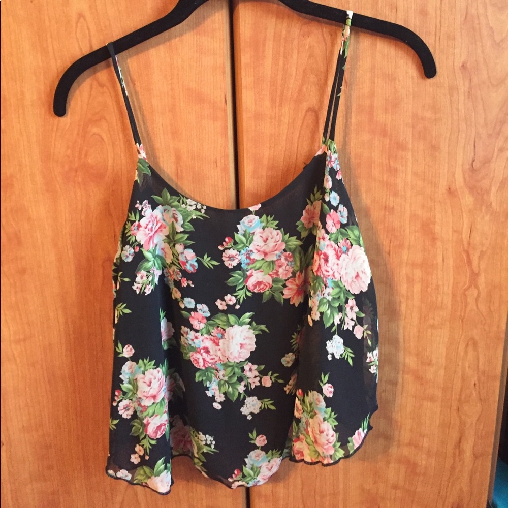 Floral Top w/ Open Chained Back