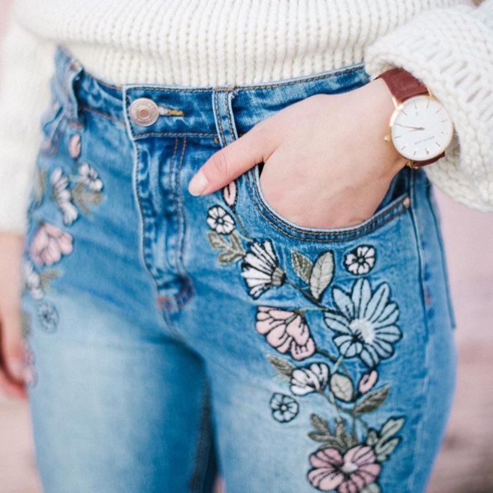 Embroidered jeans