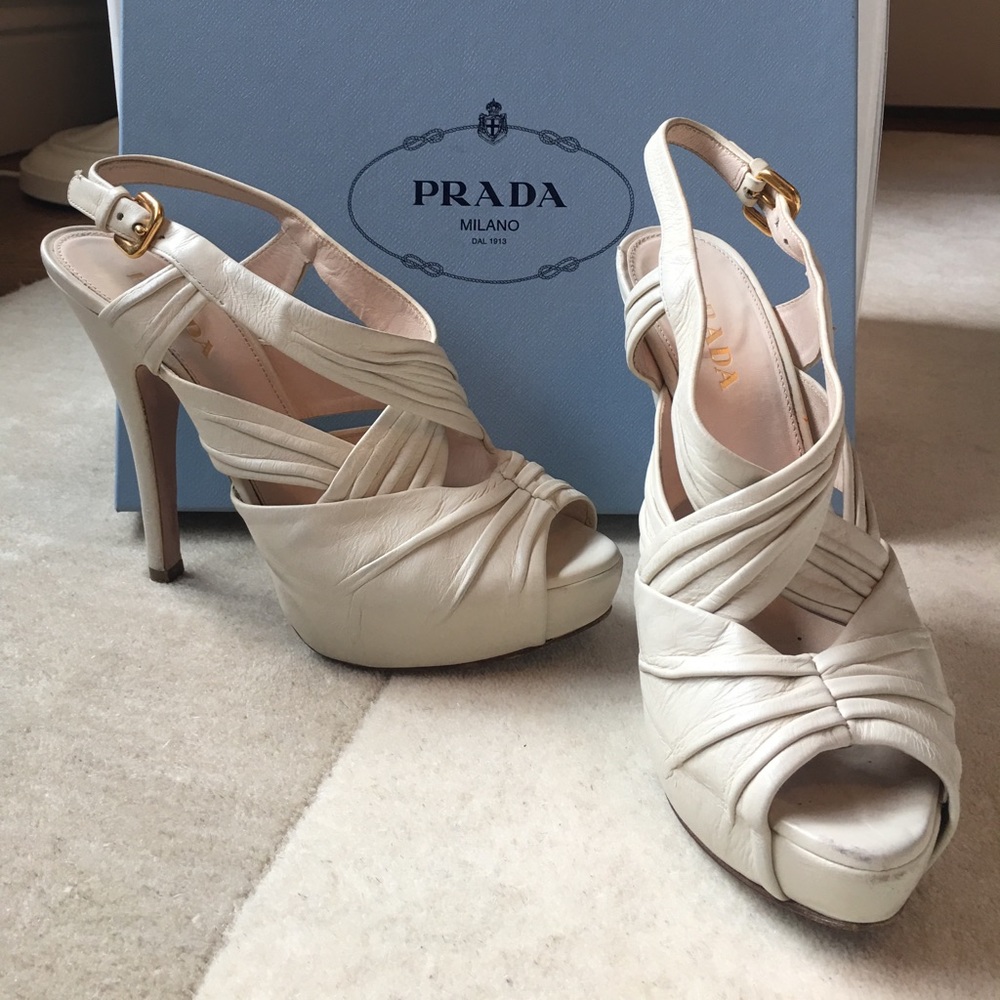 Prada slingback caged platform shoe size 39