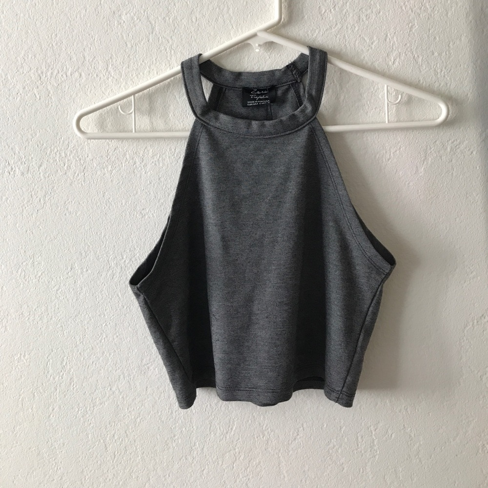 Zara Grey crop top in size S