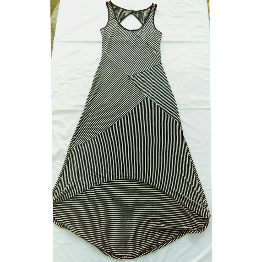 Club Soda black & white striped Maxi dress