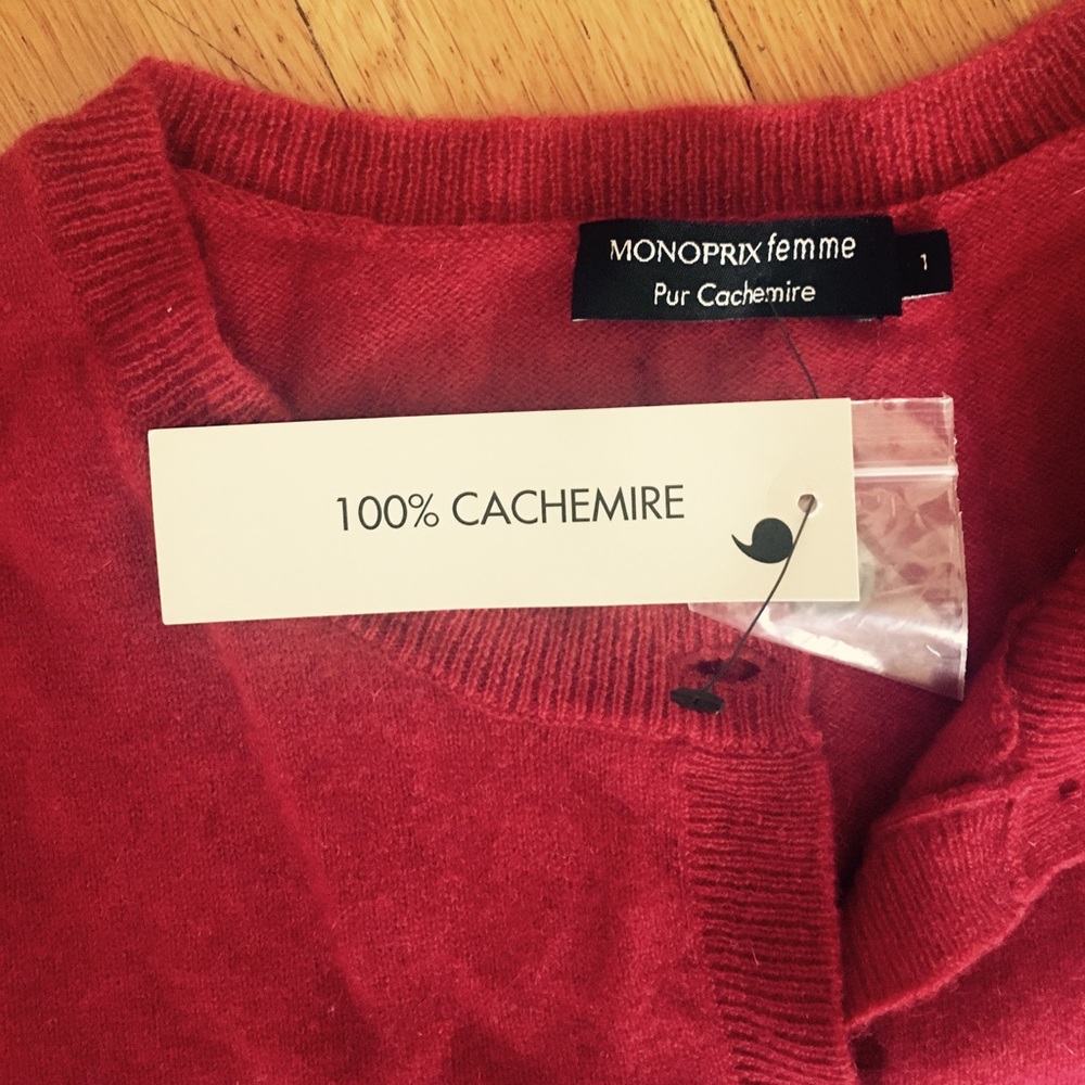 Red Cashmere Cardigan