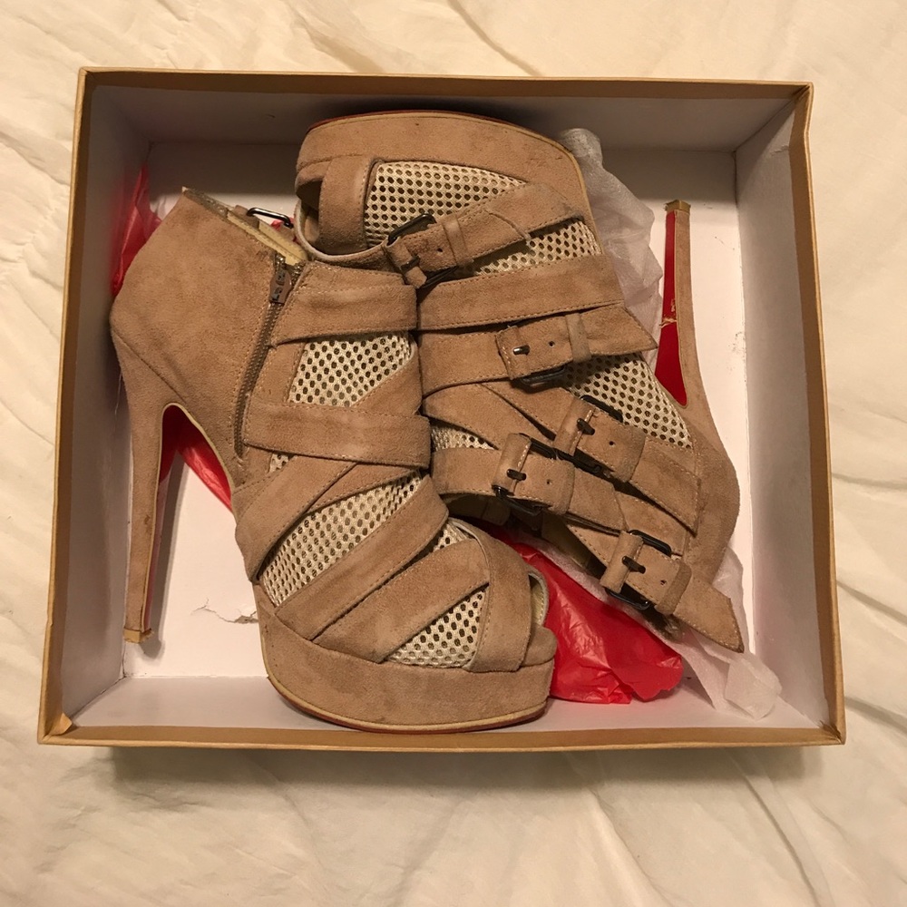 Christian Louboutin Suede Platform Booties