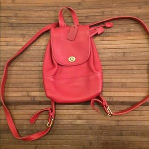 Vintage Coach Authentic red backpack purse Red
