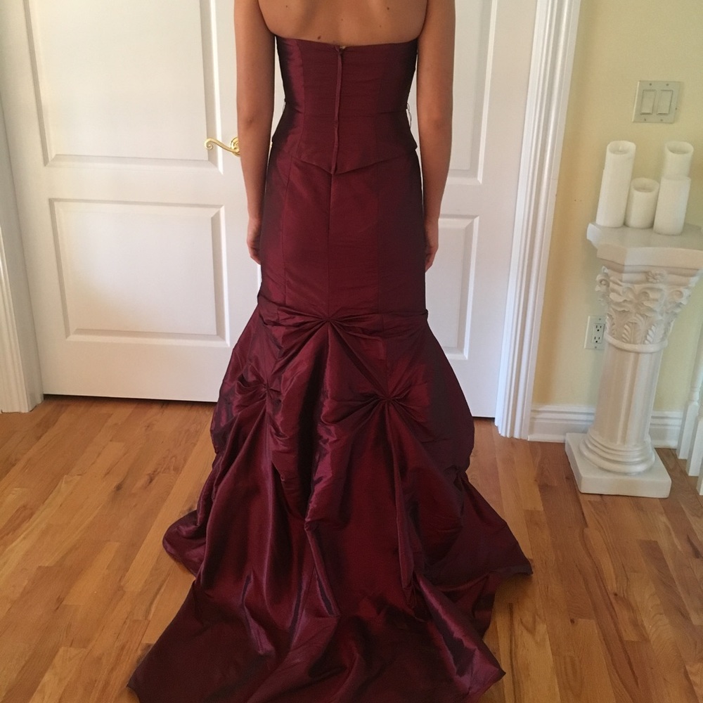 Bill Levkoff burgundy evening gown