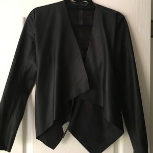 Zara black faux leather Drape jacket Zara black faux leather Drape jacket