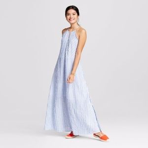 New MERONA Seersucker Striped Halter Maxi Dress New MERONA Seersucker Striped Halter Maxi Dress
