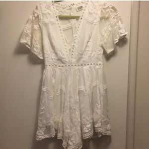 LF white lace romper size small. Perfect condition