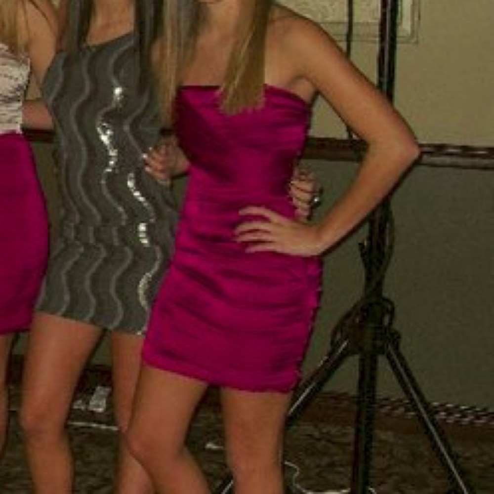 Fuchsia Bodycon Wrap Dress