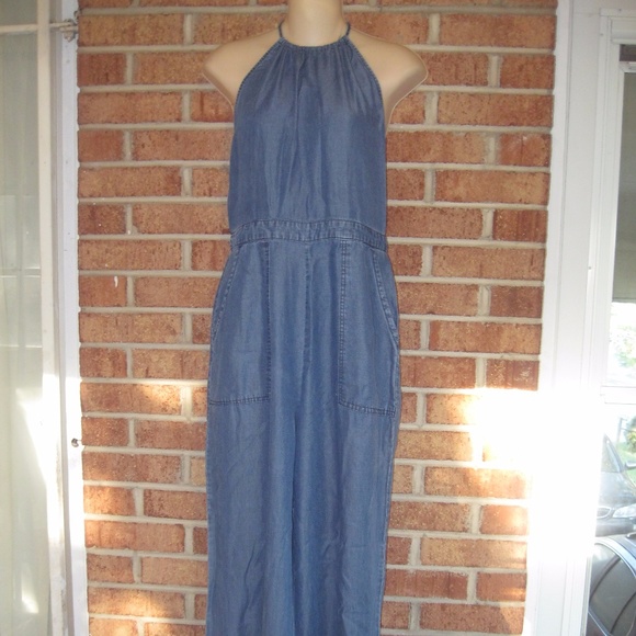 Nordstrom Astr The Label Chambray Halter Jumpsuit - Picture 3 of 8