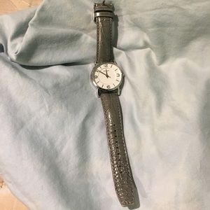 Grey watch with snake leather band Grey watch with snake leather band