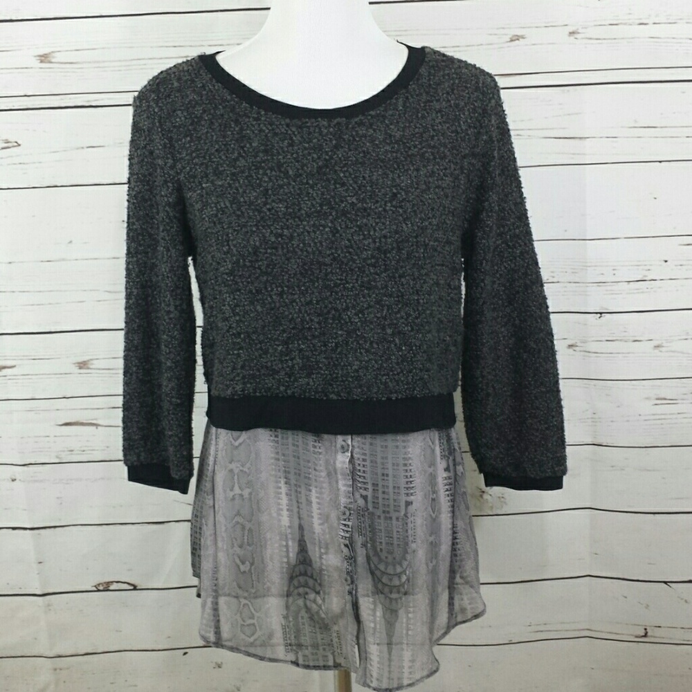 Eli Tahari for Design Nation Faux Layer Sweater