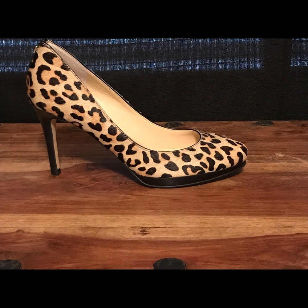 Ivanka Trump Leopard Faux Fur Heels