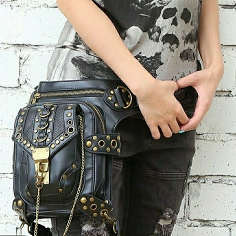 NWT Black Holster Waist Pack Hip Shoulder Bag - Picture 3 of 7