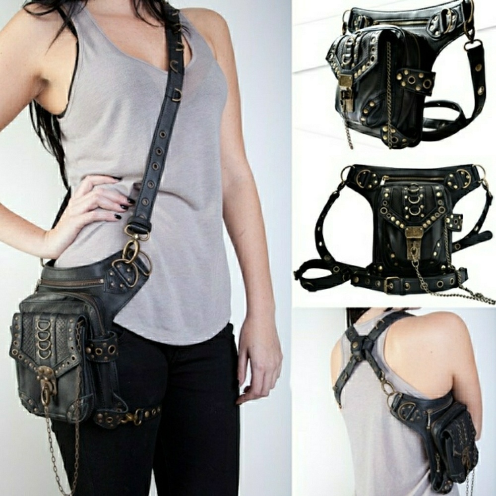 NWT Black Holster Waist Pack Hip Shoulder Bag - Picture 6 of 7