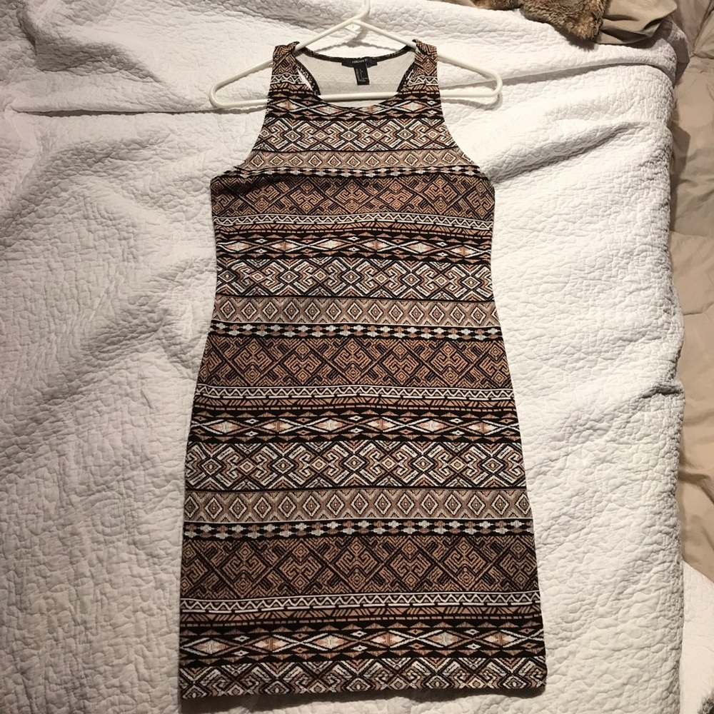 Tribal print body con dress