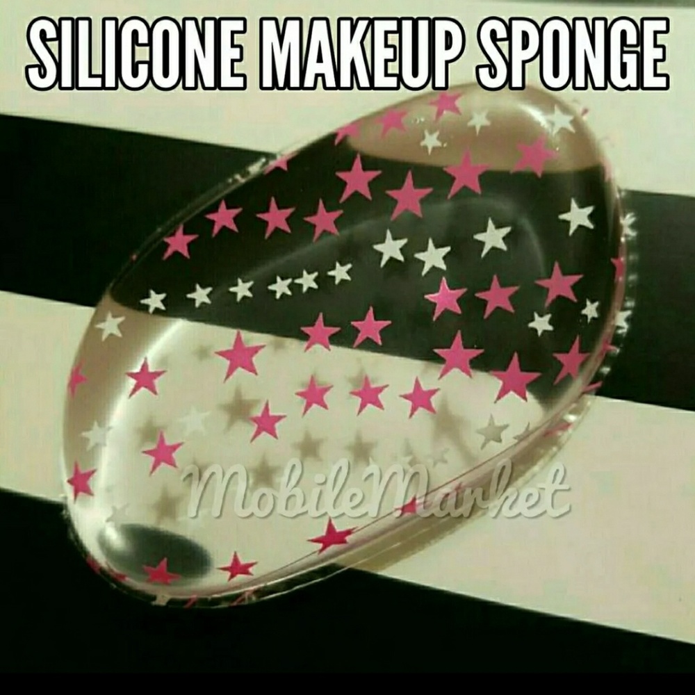 Pink and white stars silicone blender silisponge