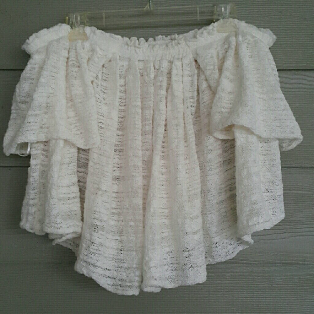 Ivory White Lace Off Shoulder Top Free People