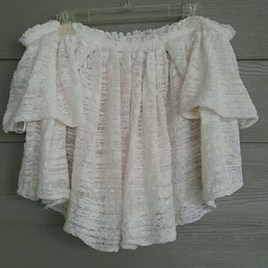 Ivory White Lace Off Shoulder Top Free People