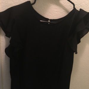 Black ruffle top