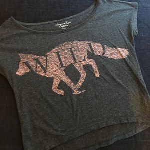 American Eagle "Pretty Wild" Cropped Tee, Xs American Eagle "Pretty Wild" Cropped Tee, Xs