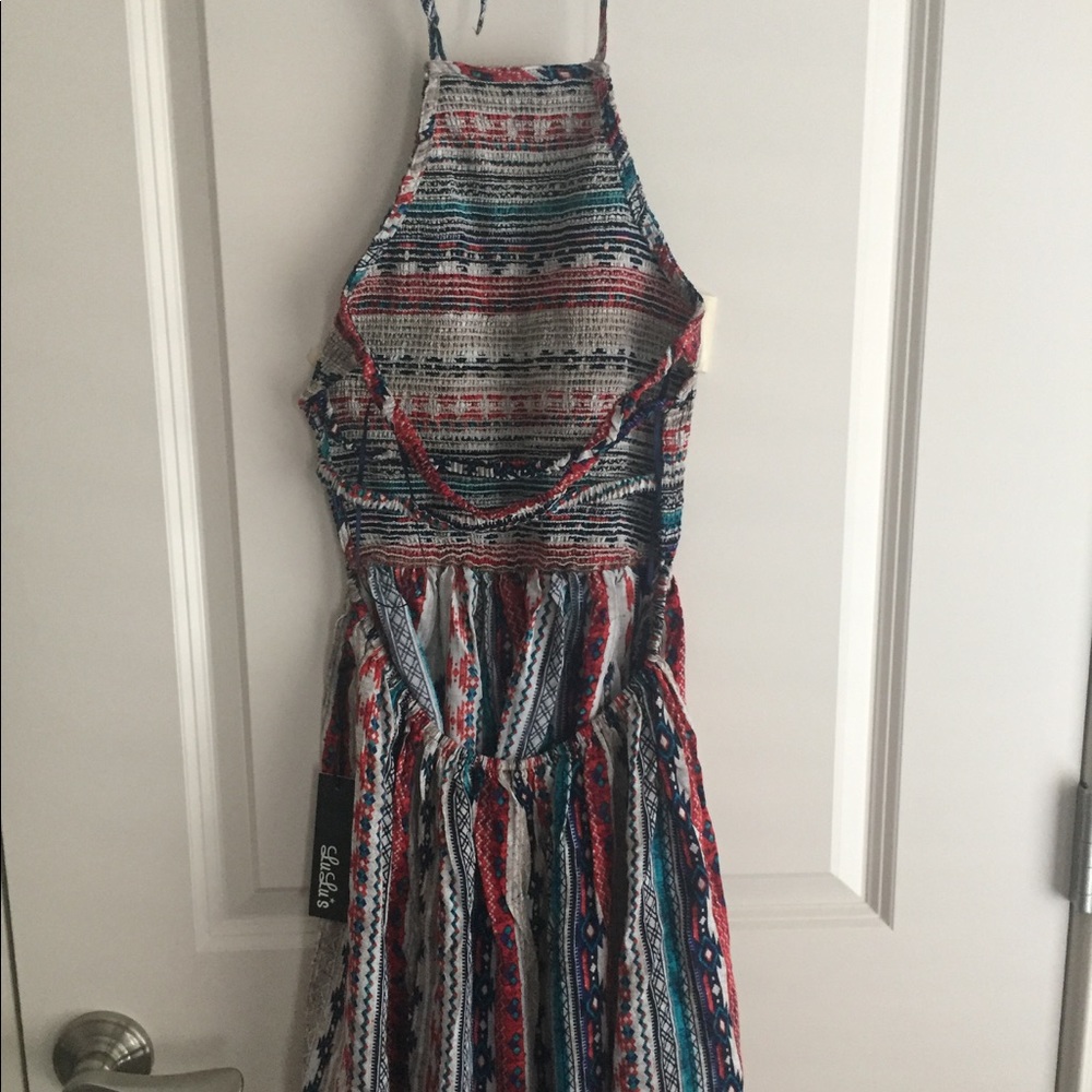 Lulu's- Halter Dress with Exposed Back