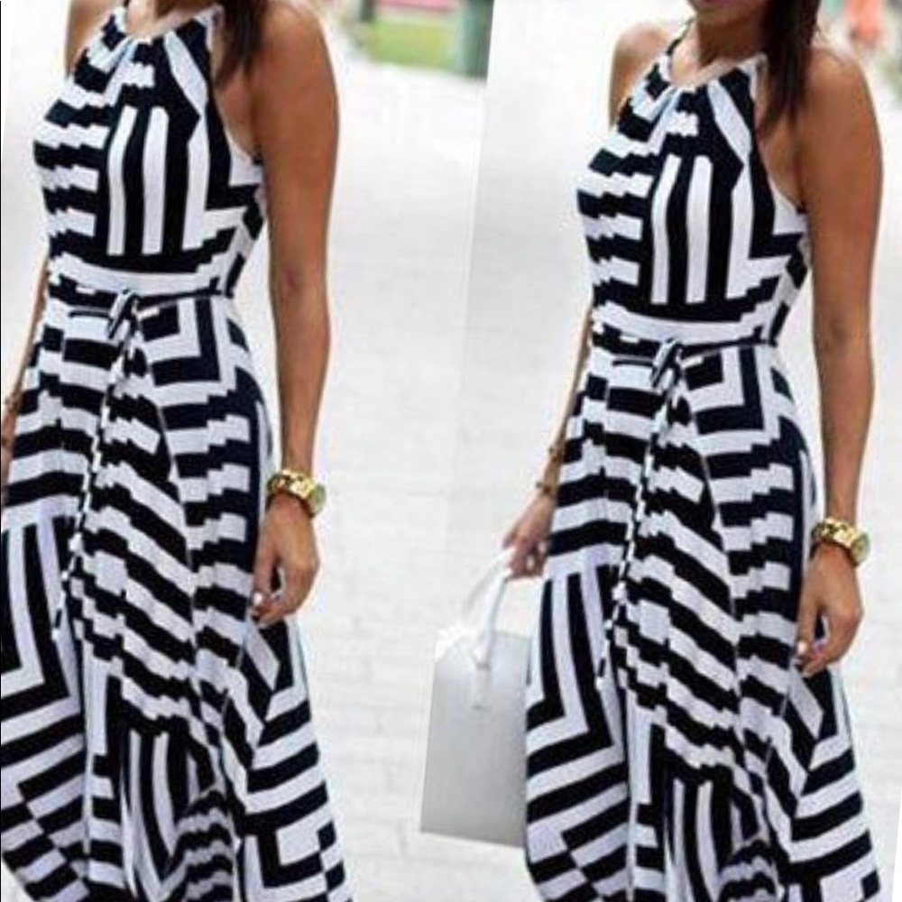 NWOT Black and White Maxi Dress