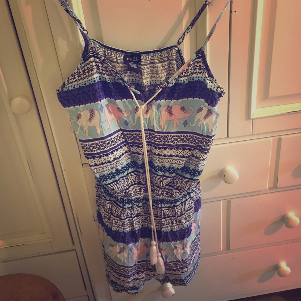 Blue elephant romper