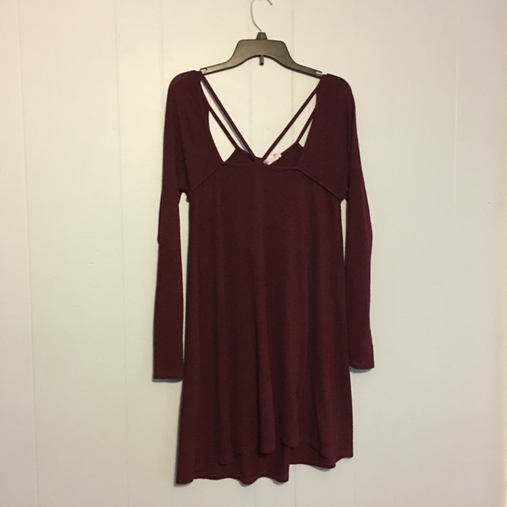 Alya Burgundy Sweater Dress