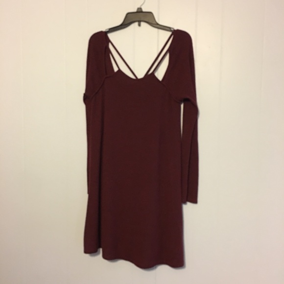 Alya Burgundy Sweater Dress - Picture 2 of 4