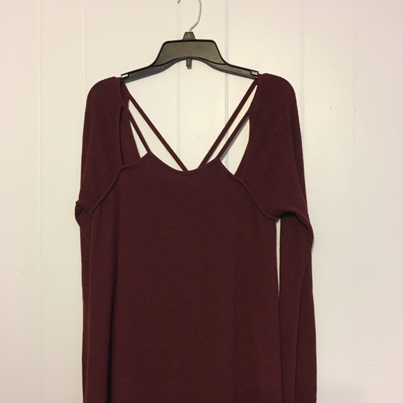 Alya Burgundy Sweater Dress - Picture 3 of 4