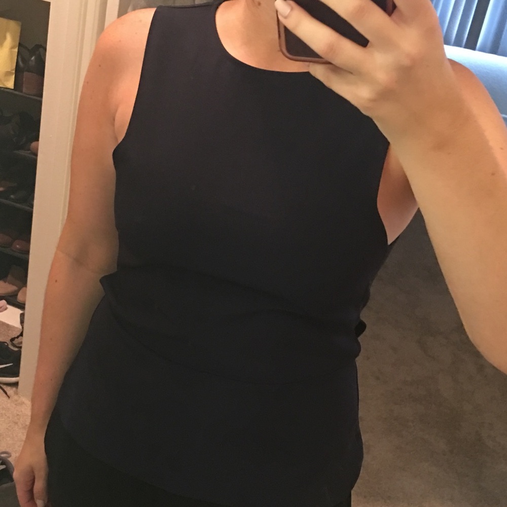 Navy cut out top