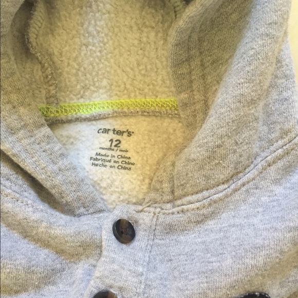 Carter's Gray Hooded Sweatshirt - Picture 3 of 4