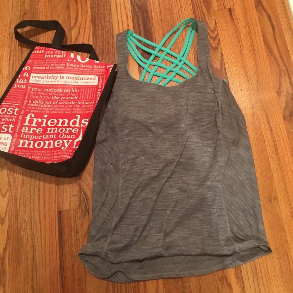 Lulu lemon wild tank, gray and aqua
